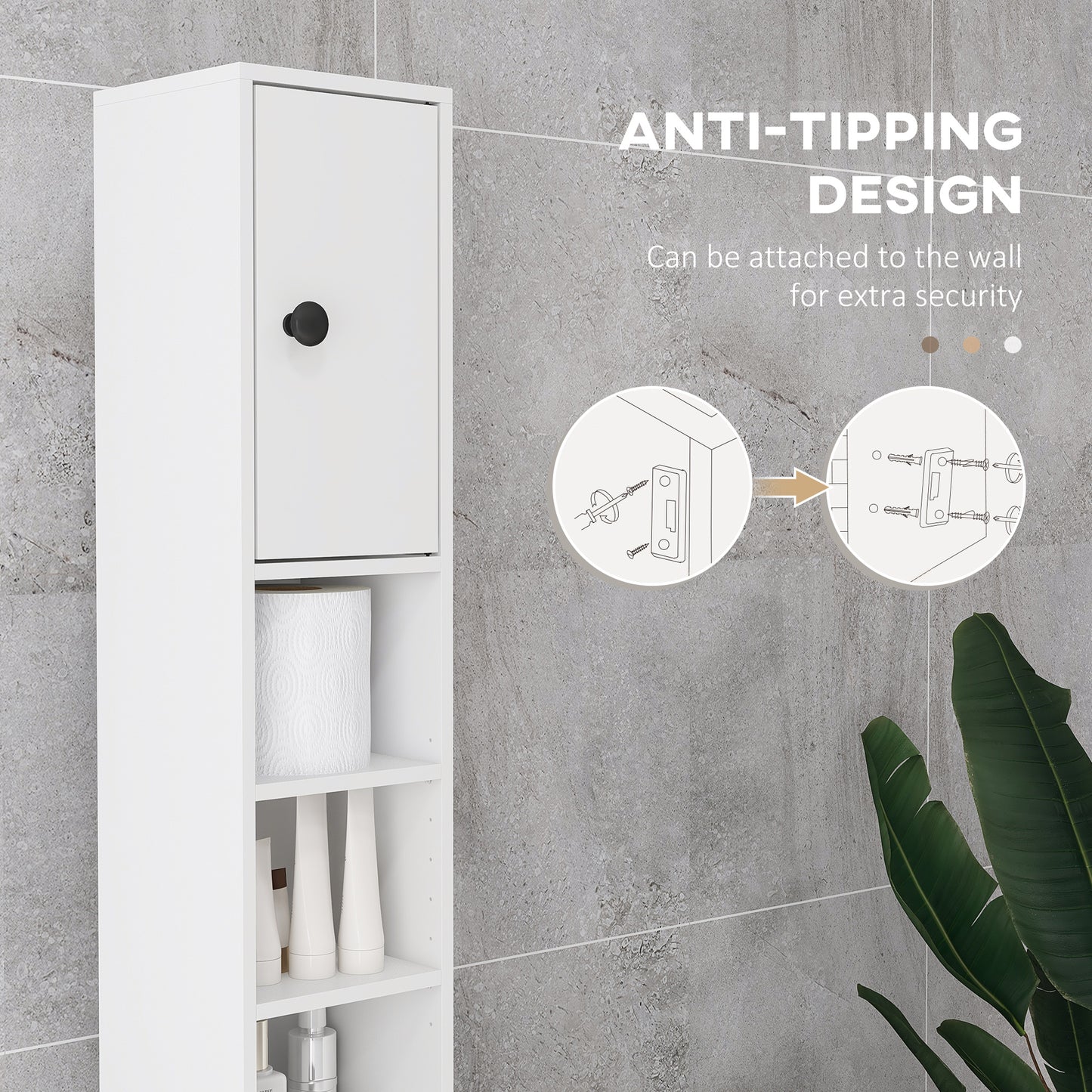 Armoire de salle de bain haute autoportante