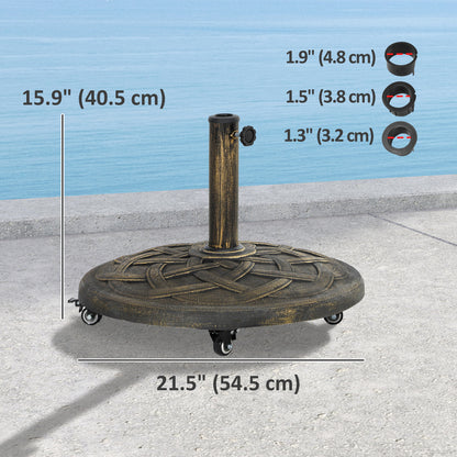 Socle de parasol rond avec roulettes 20 kg