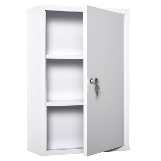 Armoire Pharmacie Murale 3 Niveaux Acier Verrouillable