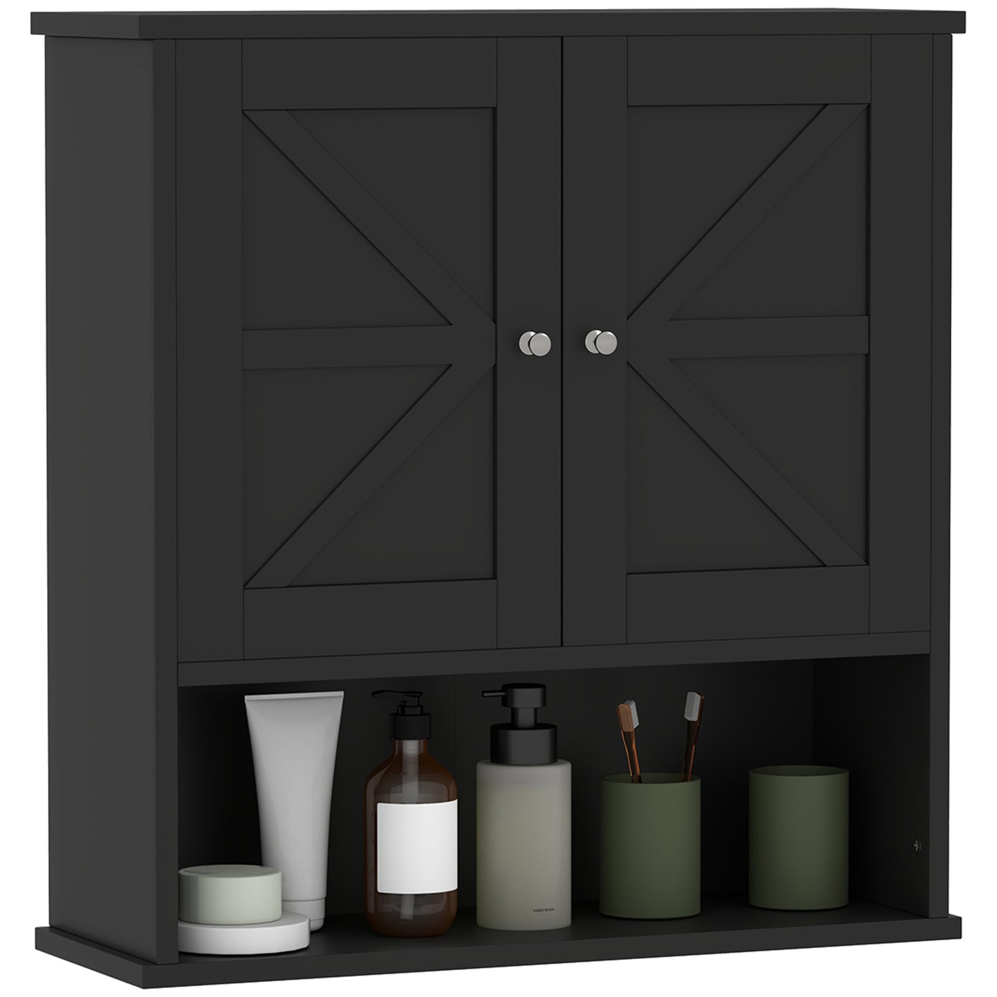 Armoire murale salle de bain avec portes de grange