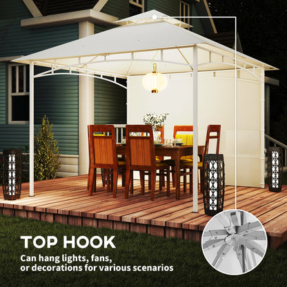 Gazébo patio double toit 3 x 3 m avec rangement