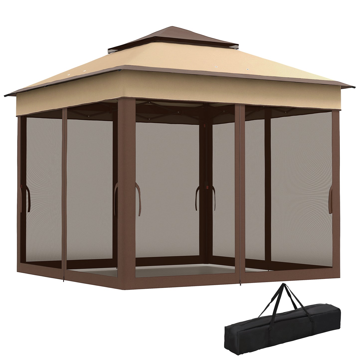 Gazebo pop-up instantané avec rideaux moustiquaires amovibles