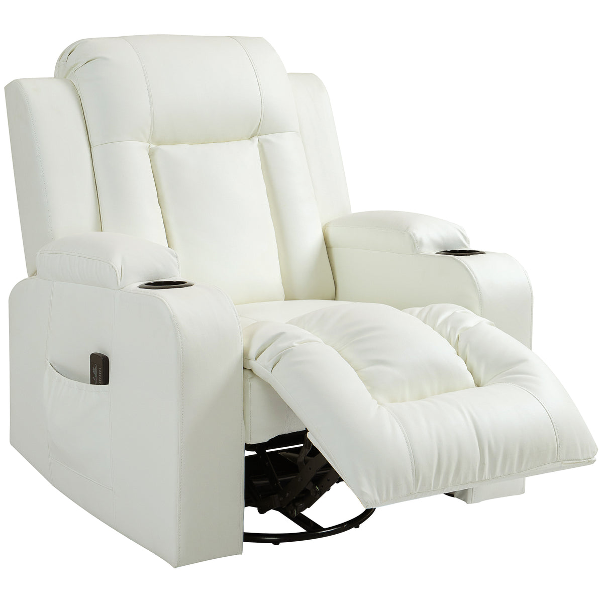 Fauteuil inclinable de massage pivotant en similicuir