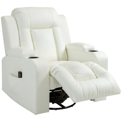 Fauteuil inclinable de massage pivotant en similicuir