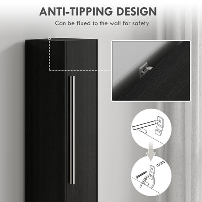 Armoire de salle de bain haute avec tablettes ajustables