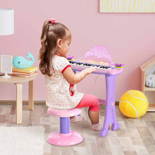 Piano électronique pour enfants motif papillon avec tabouret