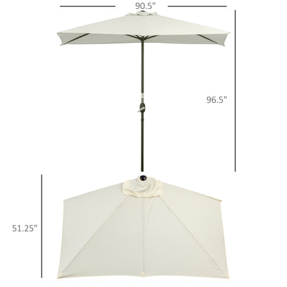 Parasol demi-lune de balcon 8 pi à manivelle