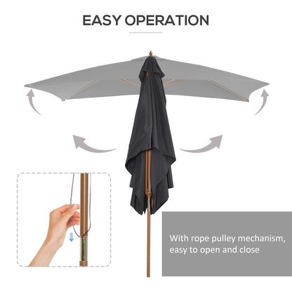 Parasol rectangulaire bambou 213 x 305 cm