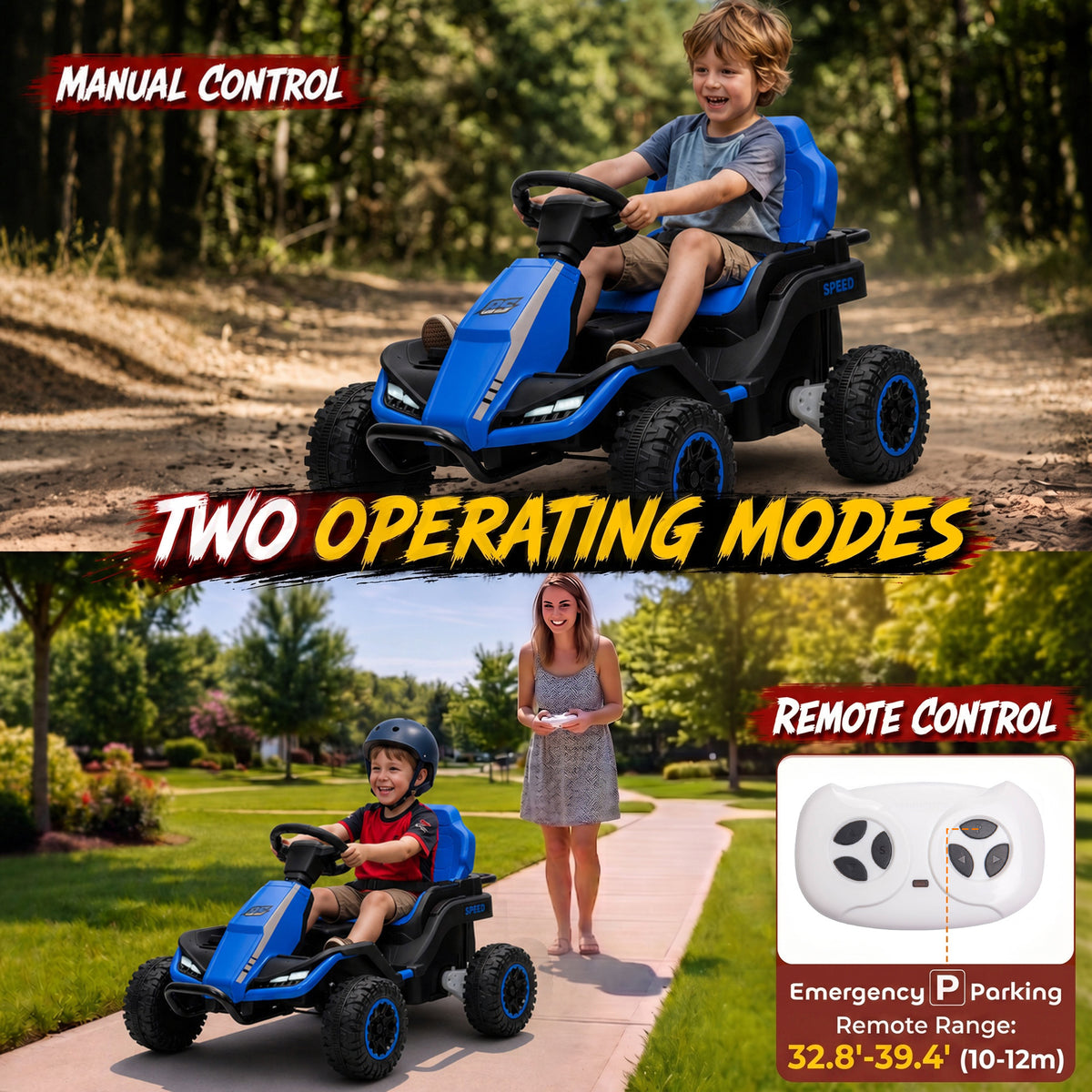 Voiture électrique pour enfants 24V avec télécommande et lumières DEL