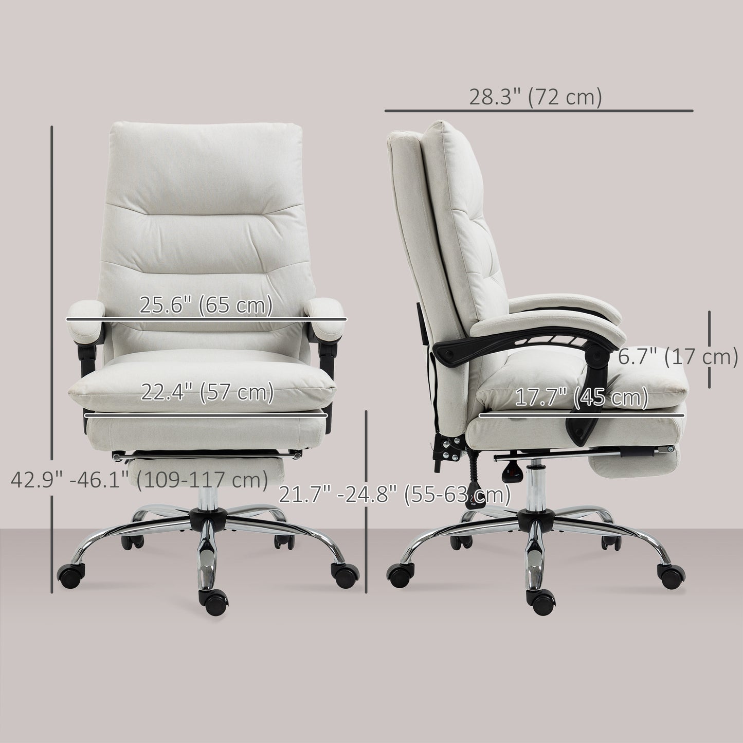 Chaise de bureau massante 6 points avec repose-pieds