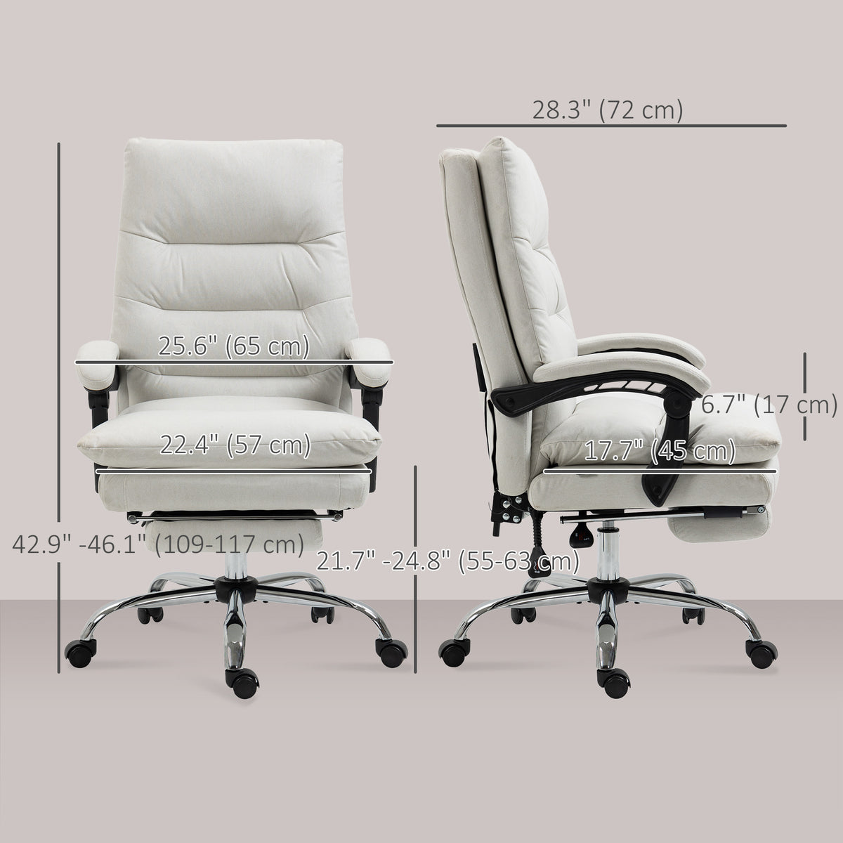 Chaise de bureau massante 6 points avec repose-pieds