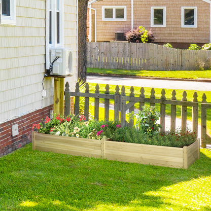 Lit de jardin surélevé en bois 244 cm avec 2 bacs