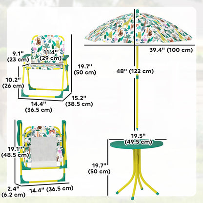 Ensemble table de pique-nique et chaises pour enfants — Lot de 4