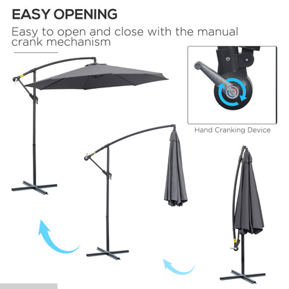 Parasol déporté patio 10 pieds cantilever avec base croisée
