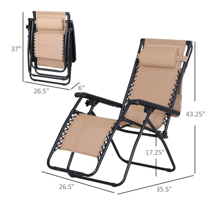 Chaise longue zéro gravité pliable avec auvent