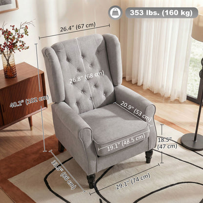 Fauteuil d'accent capitonné à dossier ailé en polyester