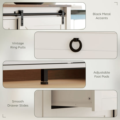 Meuble de buffet style fermette portes coulissantes 152 cm