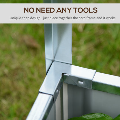 Outsunny 174x90x70cm Steel Raised Garden Bed with Cover Grey