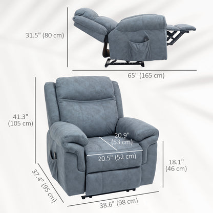 Fauteuil inclinable manuel avec massage vibrant et pochettes
