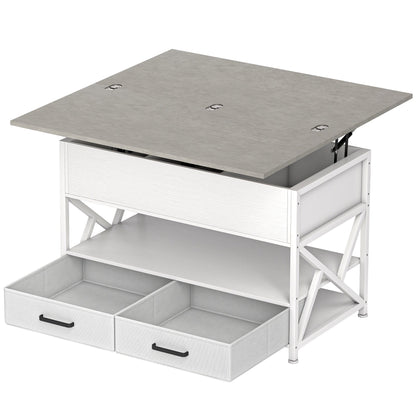 Table basse élévatrice moderne avec tiroirs de rangement