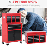 Coffre à outils 6 tiroirs roulant 2 en 1 verrouillable