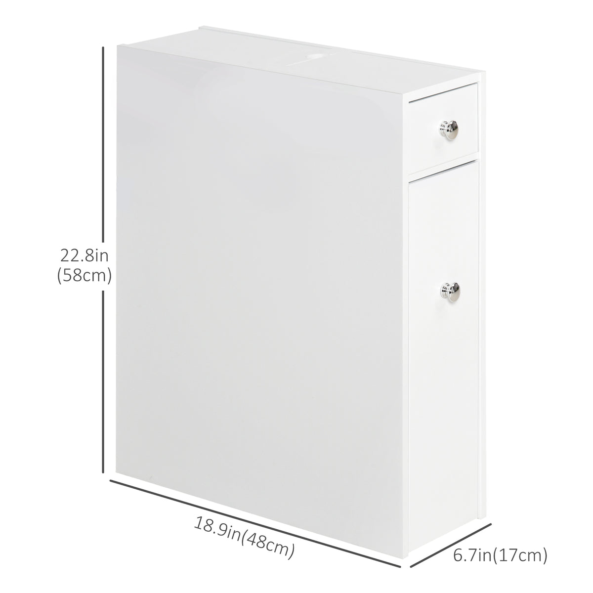Armoire toilette étroite avec tiroirs rangement caché
