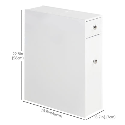 Armoire toilette étroite avec tiroirs rangement caché