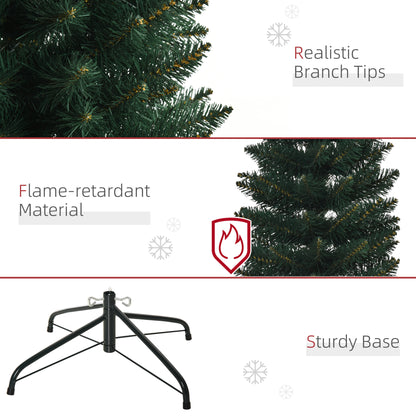 Sapin de Noël artificiel mince 6 pi avec socle pliant