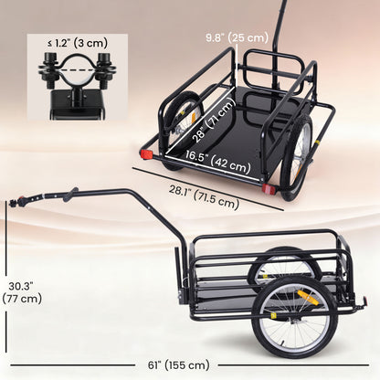 Remorque cargo vélo pliable à attelage universel
