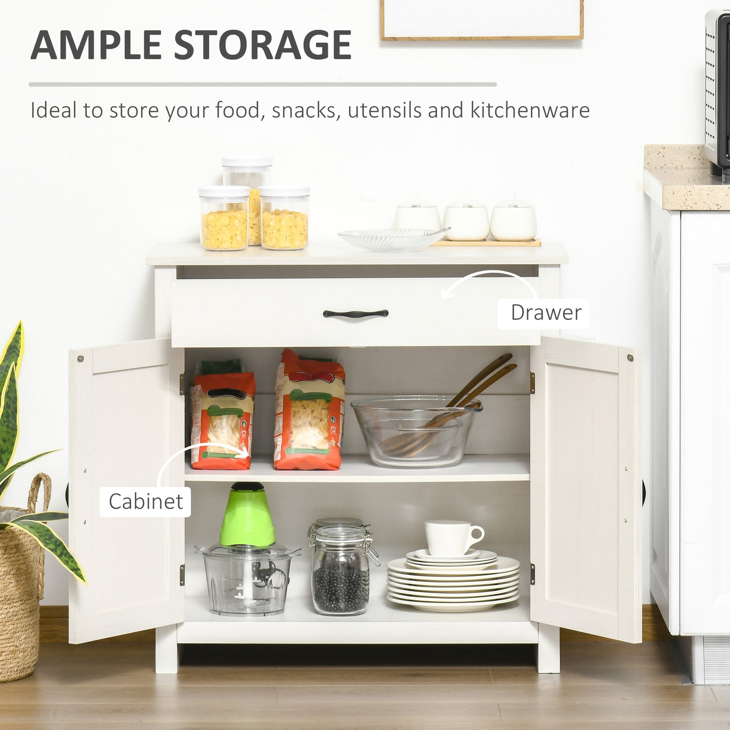 Buffet campagnard avec portes de grange et tiroir