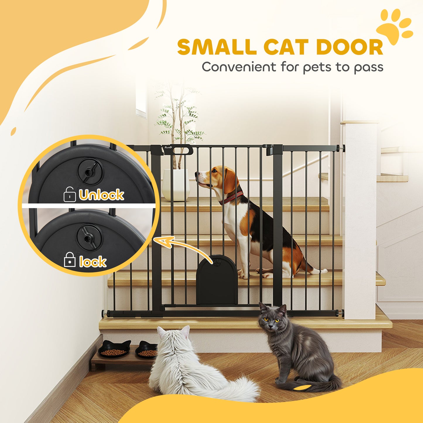 Barrière pour animaux extra large 76-131 cm avec porte
