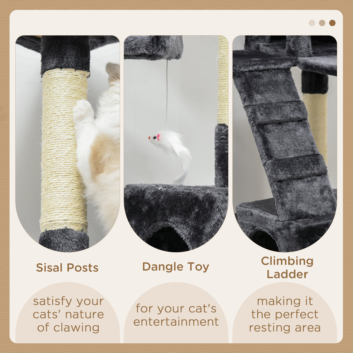 Tour de griffage multi-niveaux pour chat 173 cm