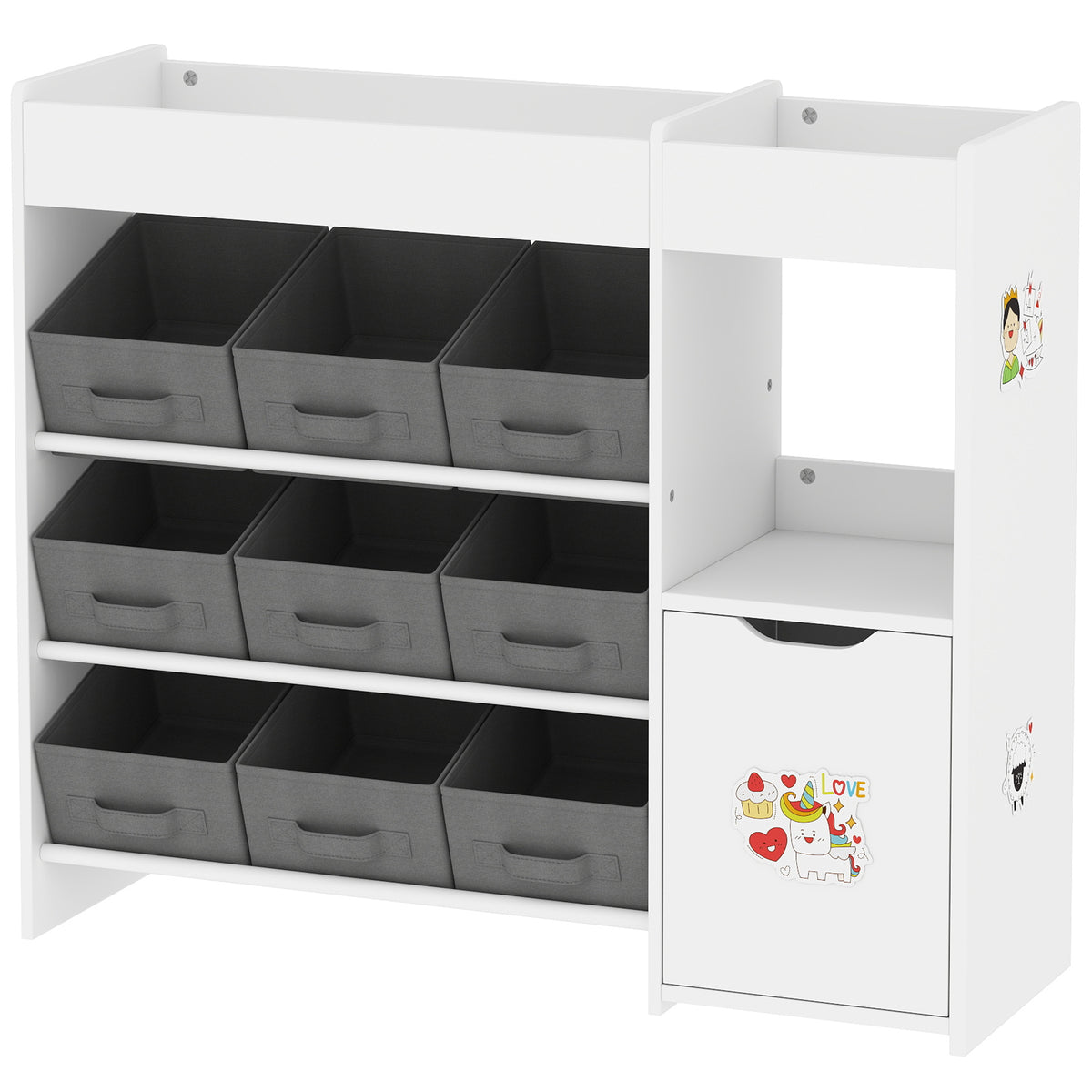 Organisateur de jouets avec bacs et armoire