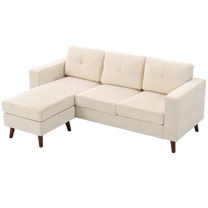 Sofa sectionnel en velours côtelé avec chaise longue réversible