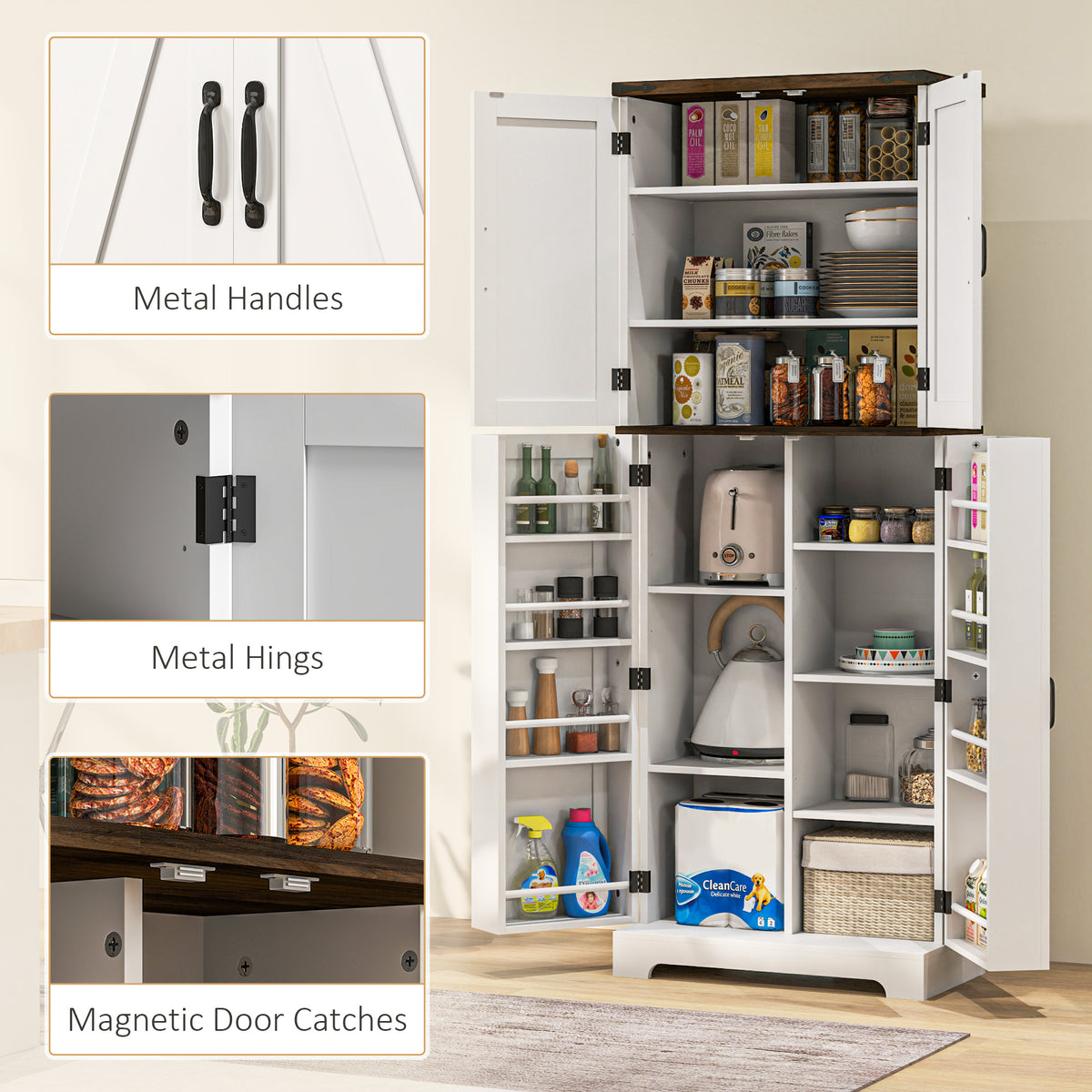 Armoire de cuisine haute avec clayettes ajustables