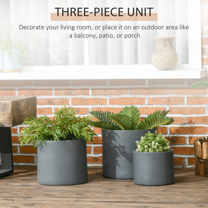 Ensemble de 3 Pots de Fleurs Extérieurs
