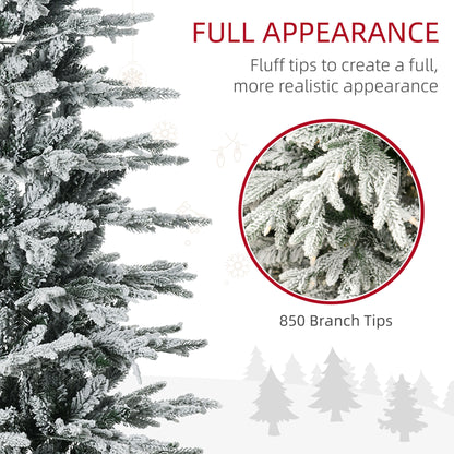 Sapin de Noël artificiel enneigé avec lumières intégrées 7,5 pi