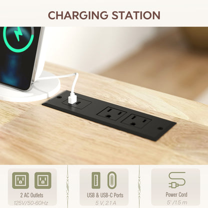 Îlot de cuisine roulant avec feuille rabattable et station de recharge