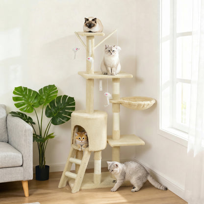 Arbre à chat multiétage avec griffoirs et condo