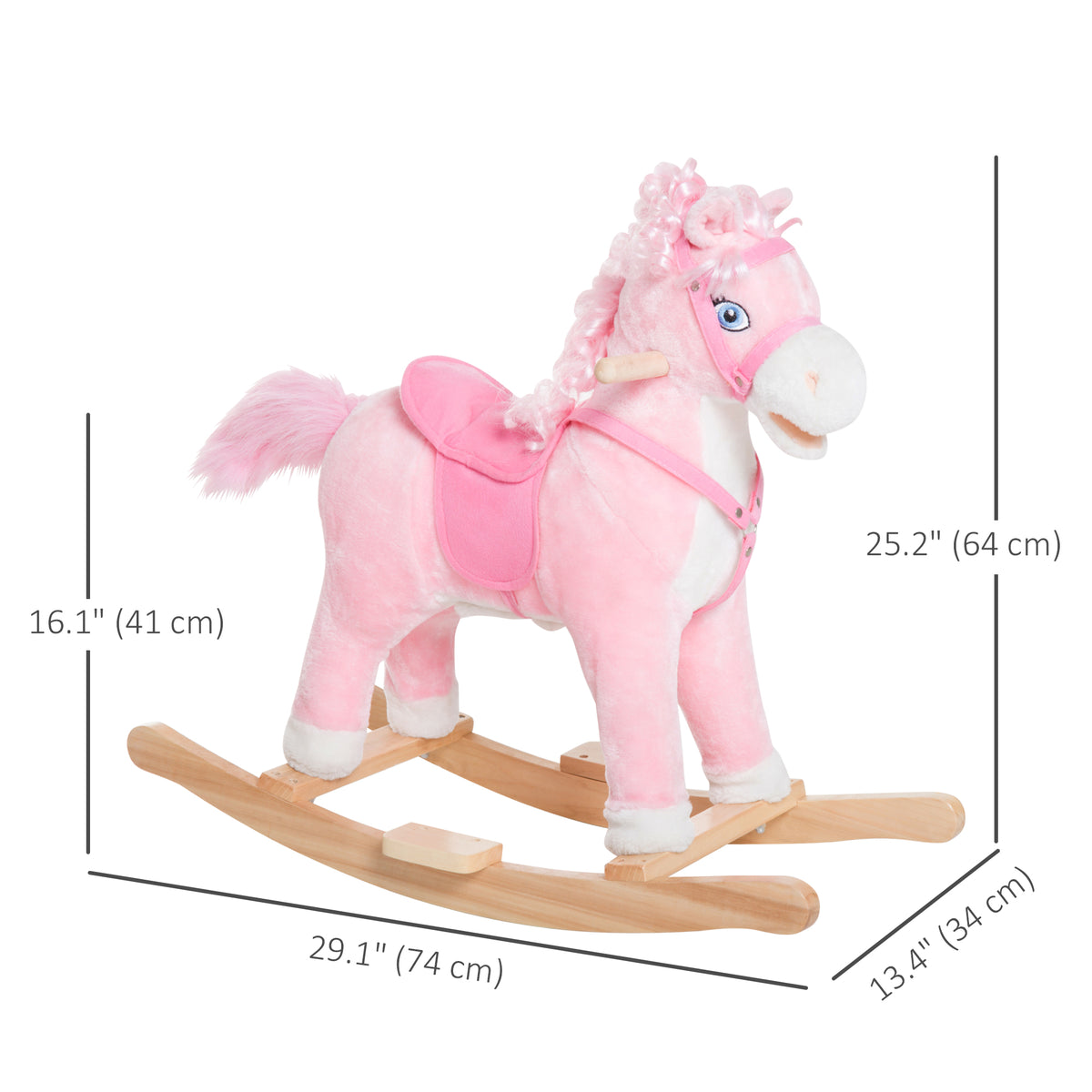 Cheval à bascule en peluche avec sons réalistes