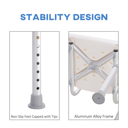 Chaise de douche réglable avec dossier