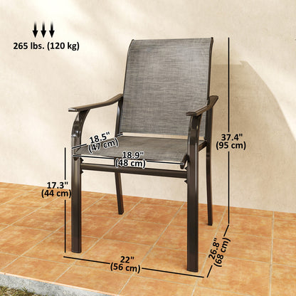 Chaises de patio en maille respirante, ensemble de 4