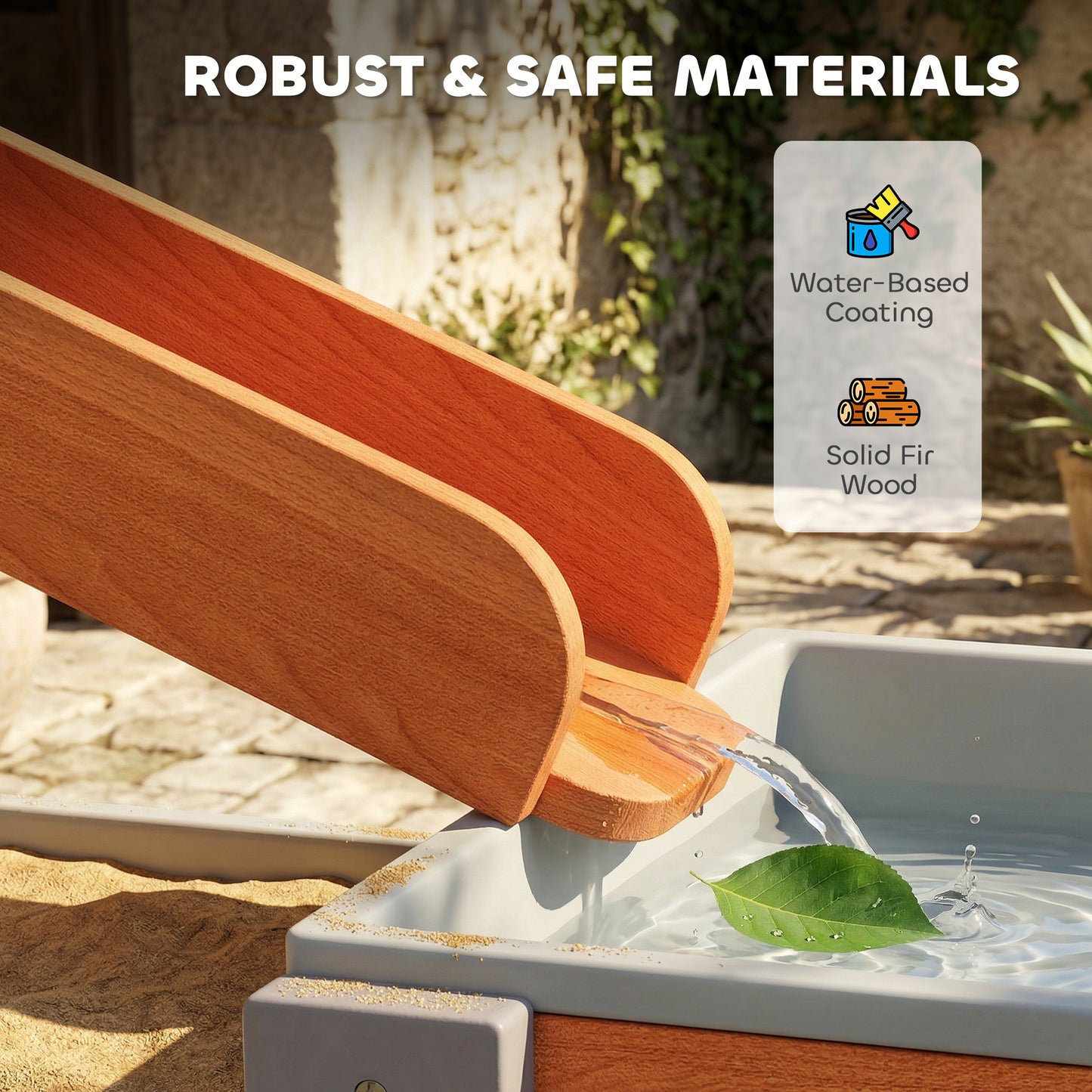 Table sensorielle sable et eau avec circuit pour enfants