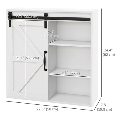 Armoire murale salle de bain avec porte coulissante et tablette réglable