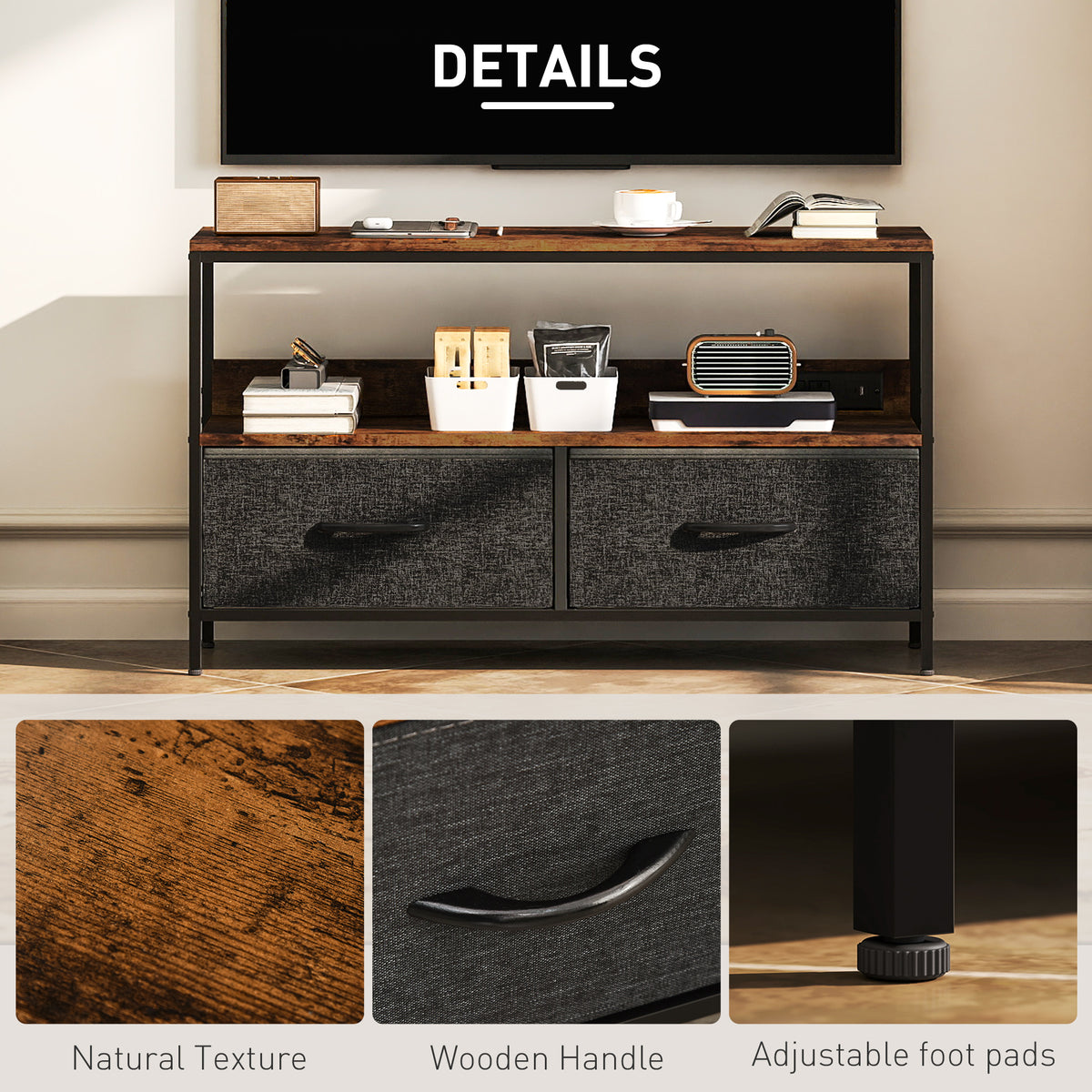 Meuble TV avec station de recharge