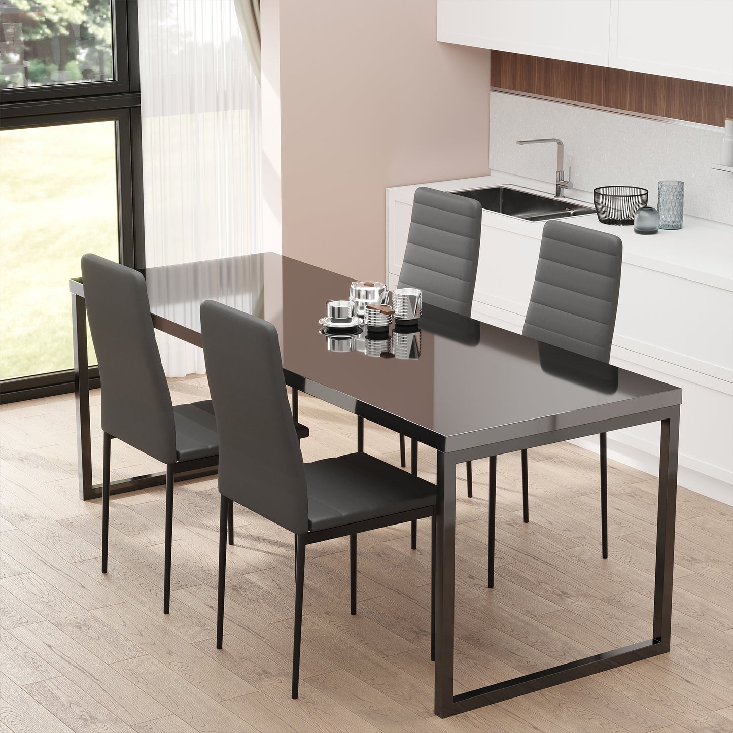 Chaises de salle à manger rembourrées ensemble de 4