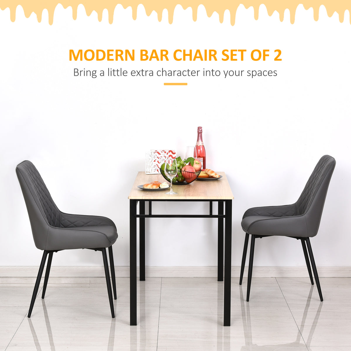 Chaises de salle à manger capitonnées lot de 2