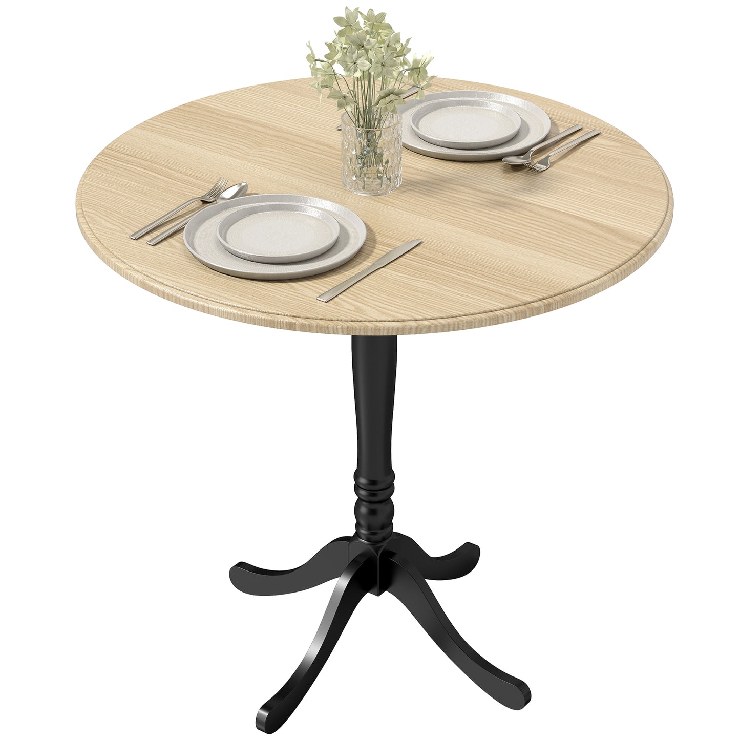 Table de salle à manger ronde à piédestal 80 cm