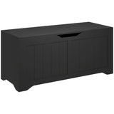 Banc coffre à couvercle relevable avec charnières de sécurité