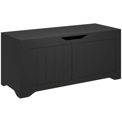 Banc coffre à couvercle relevable avec charnières de sécurité